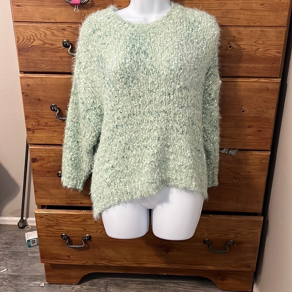 Mint green fuzzy sweater